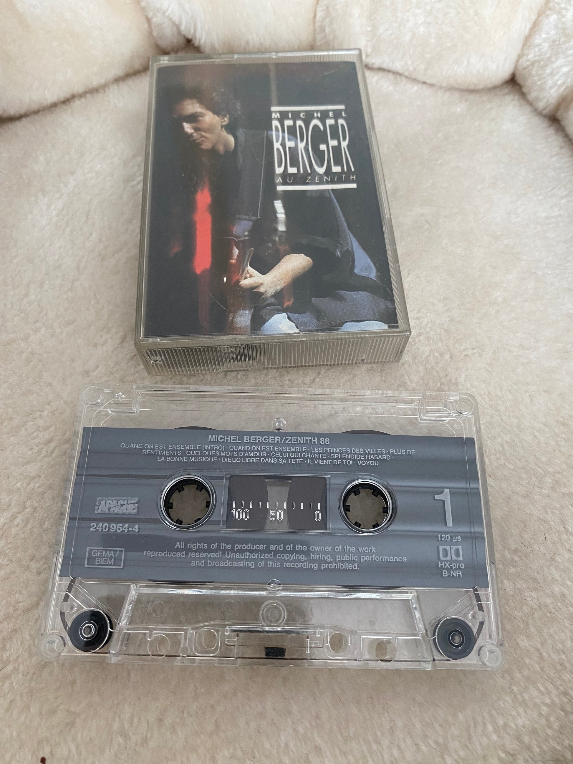 Cassette audio Michel Berger au Zénith