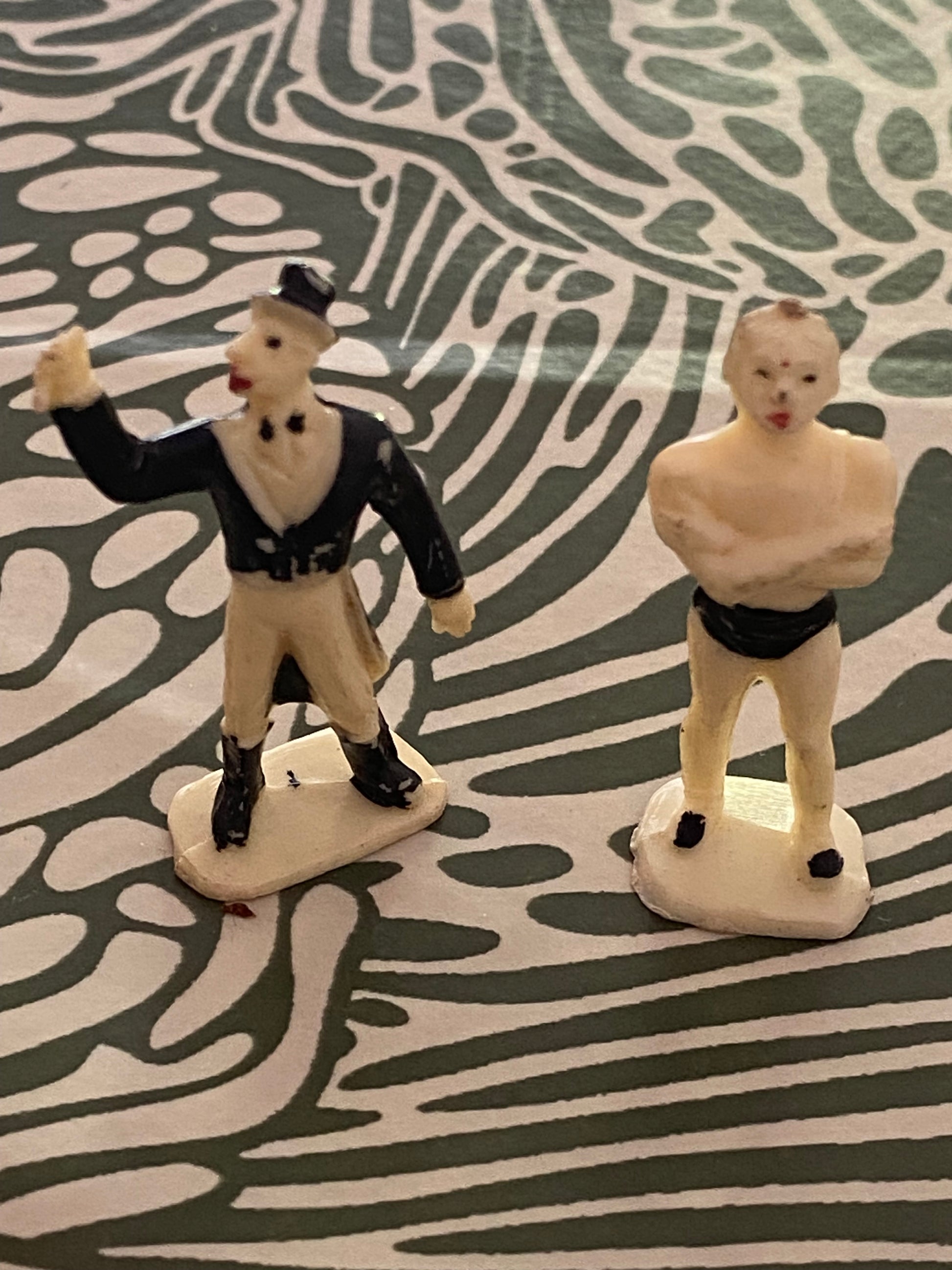 Figurines publicitaires Café Nadi. Rare personnages de cirque Lot de 2. Année 50.