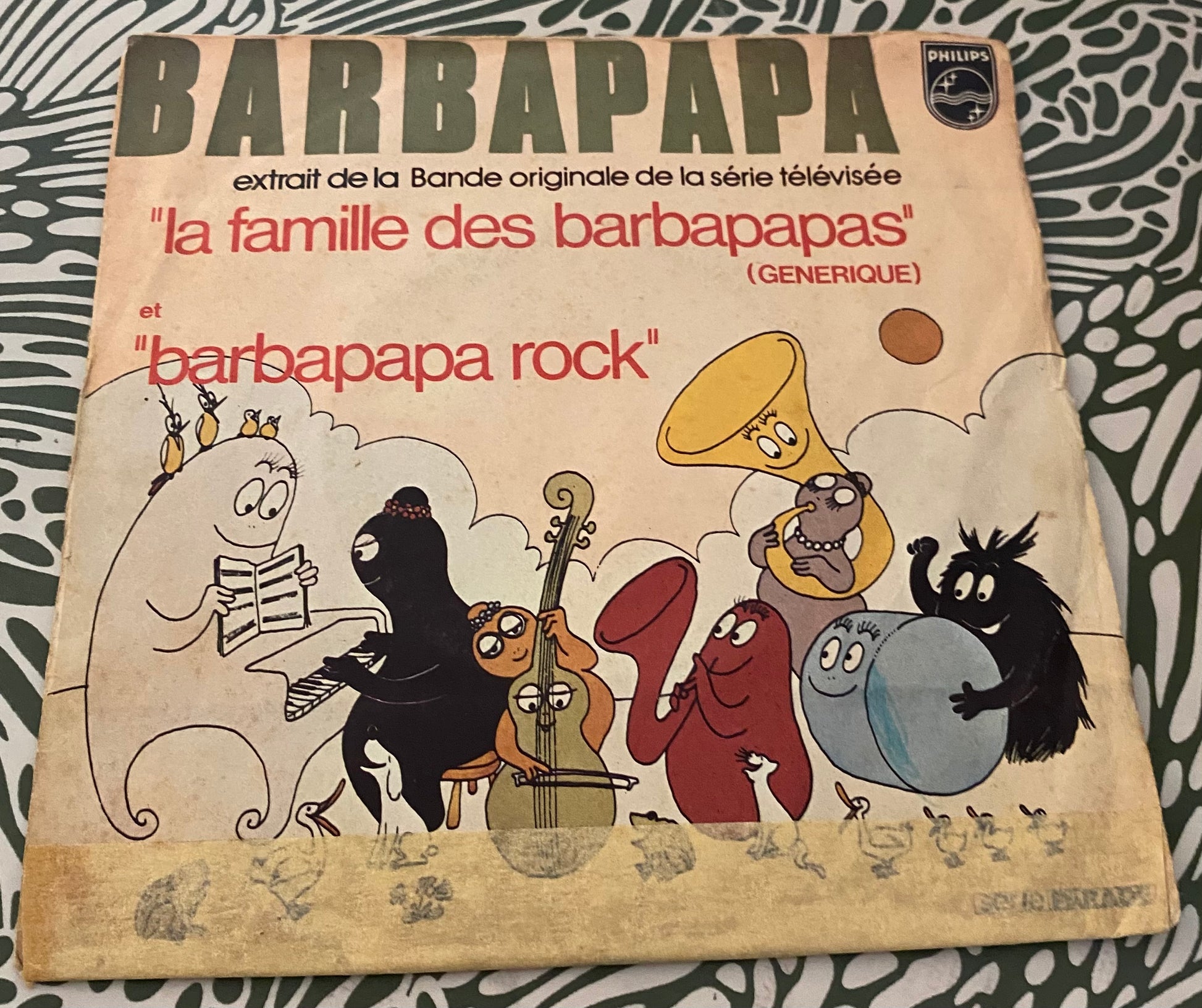 Disque vinyle 45 Tours Barbapapa extrait de la bande originale de la serie télévisée