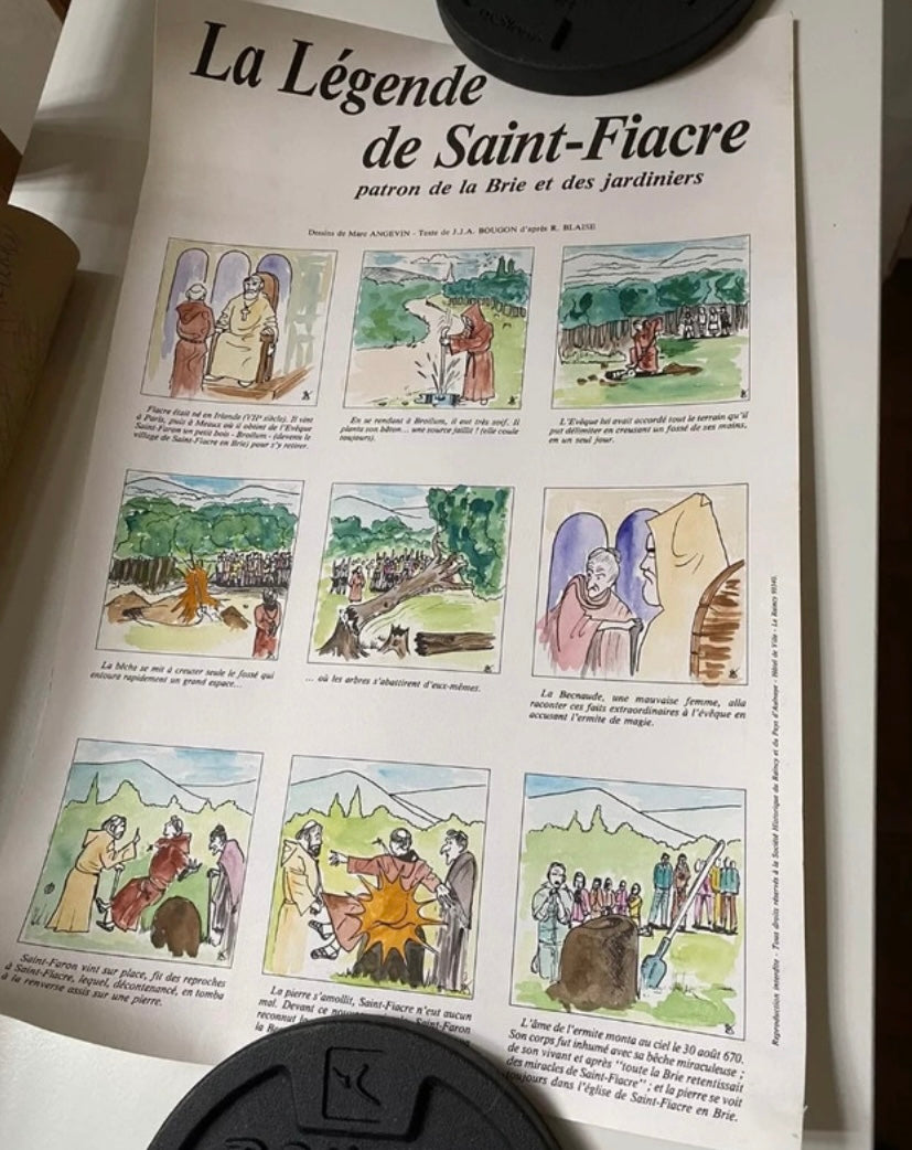 Affiche ancienne La Légende de Saint Fiacre. Le Raincy. M. Angevin