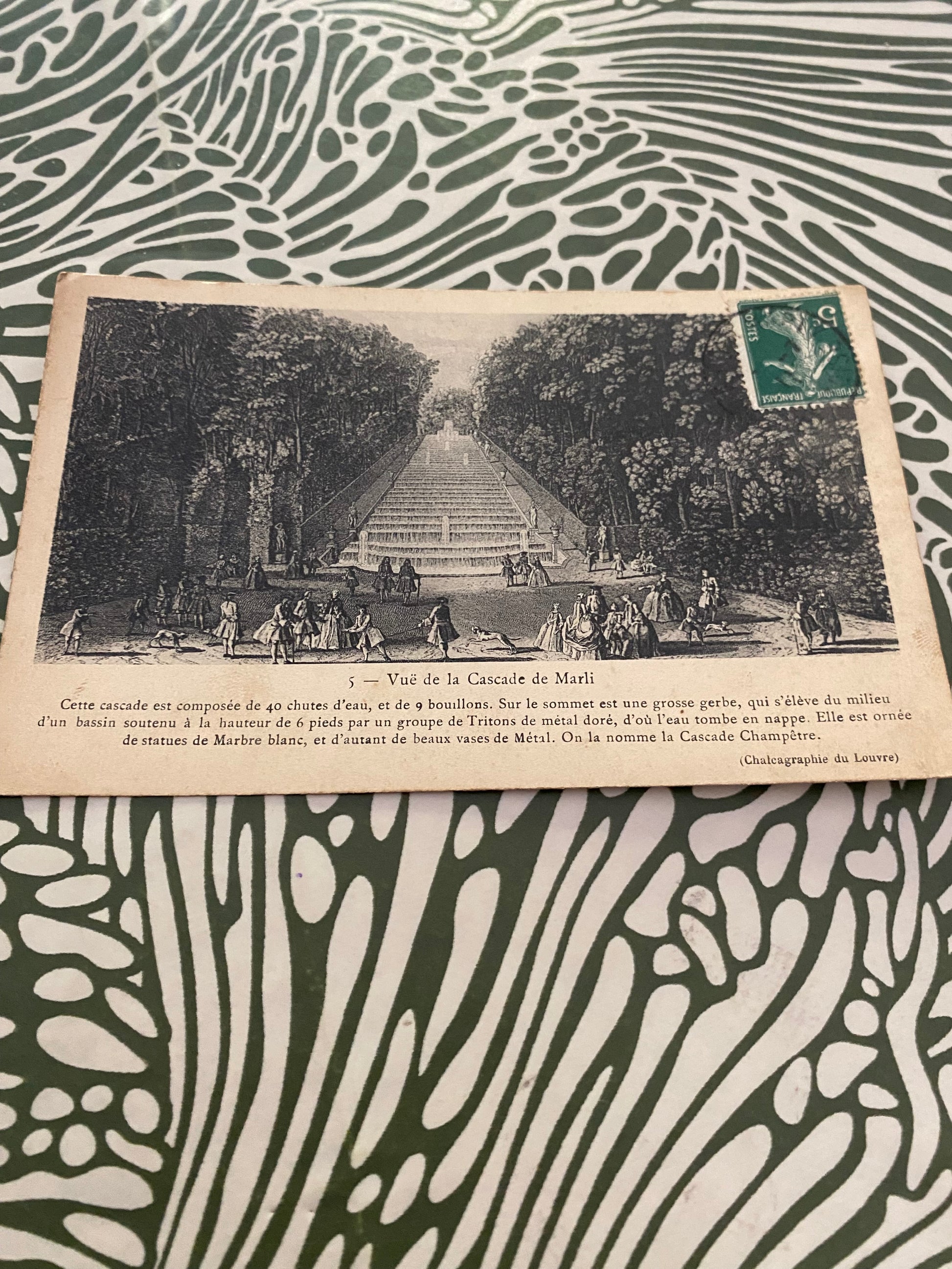 Carte postale ancienne vue de la Cascade de Marli