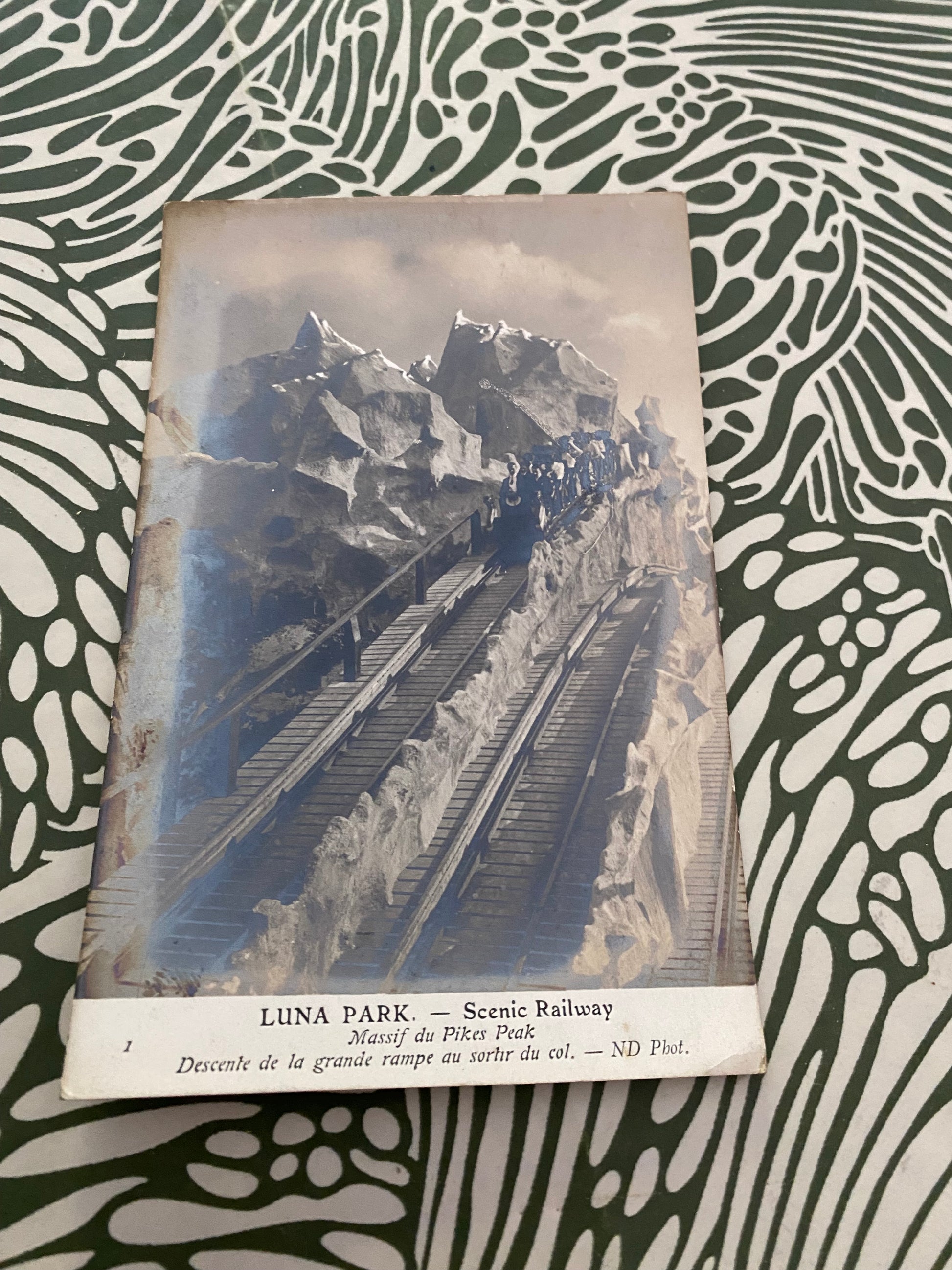 Carte postale ancienne Luna Park. Scenic Railway