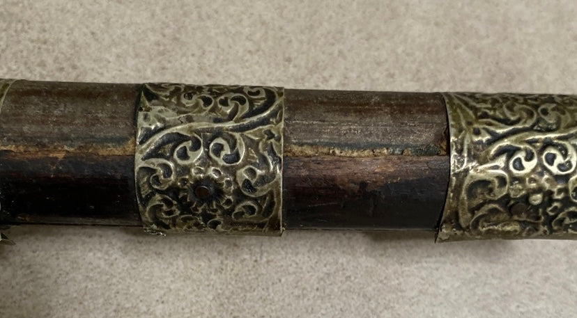 Jouet ? Objet de décoration fusil turc ou marocain du 19ieme bois et métal 53 cm