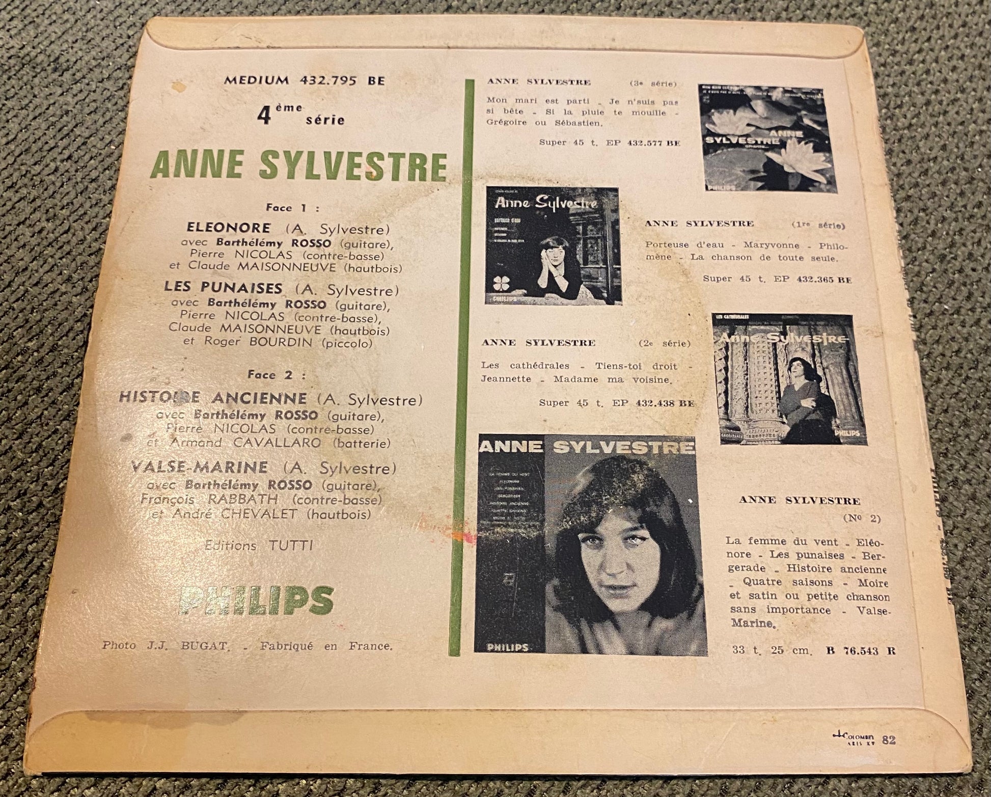 Disque vinyle 45 tours Anne Sylvestre. Eleonore.