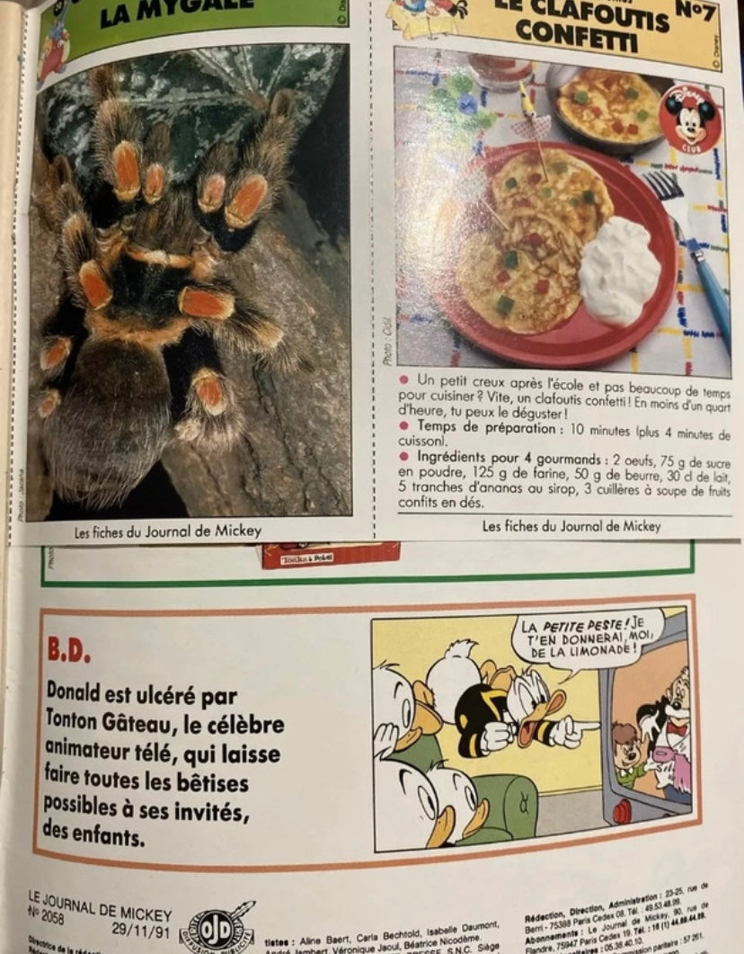 Bd ancienne le journal de Mickey numéro 2058. Bernard et Bianca. Pas d’images.