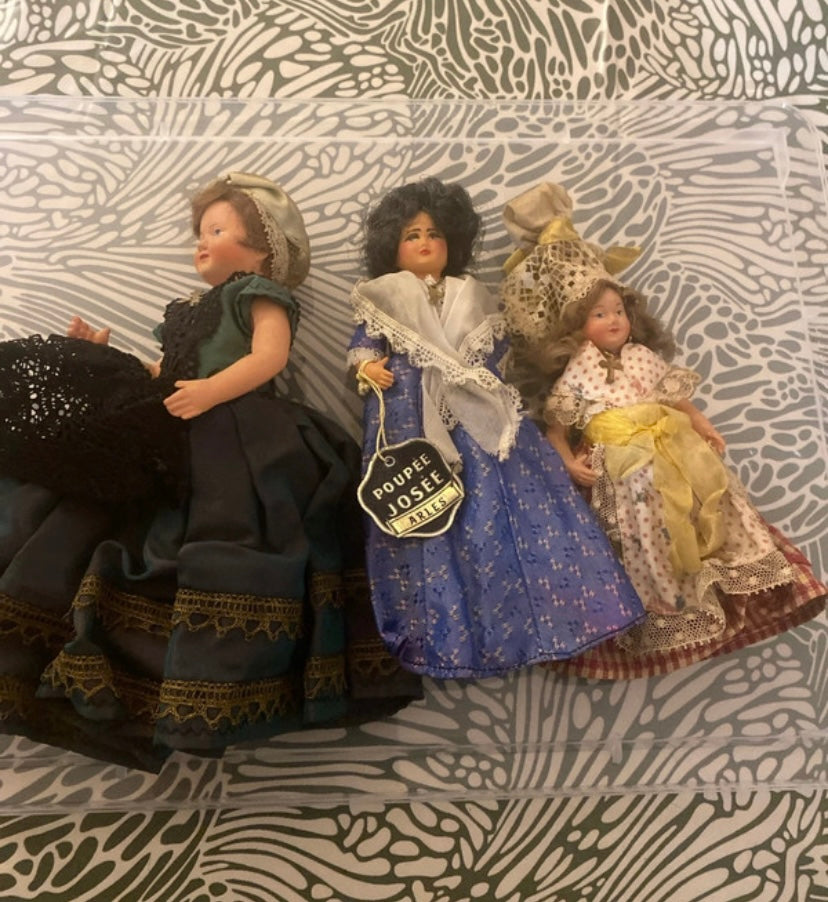 Poupée de collection anciennes régionales Lot de 3.