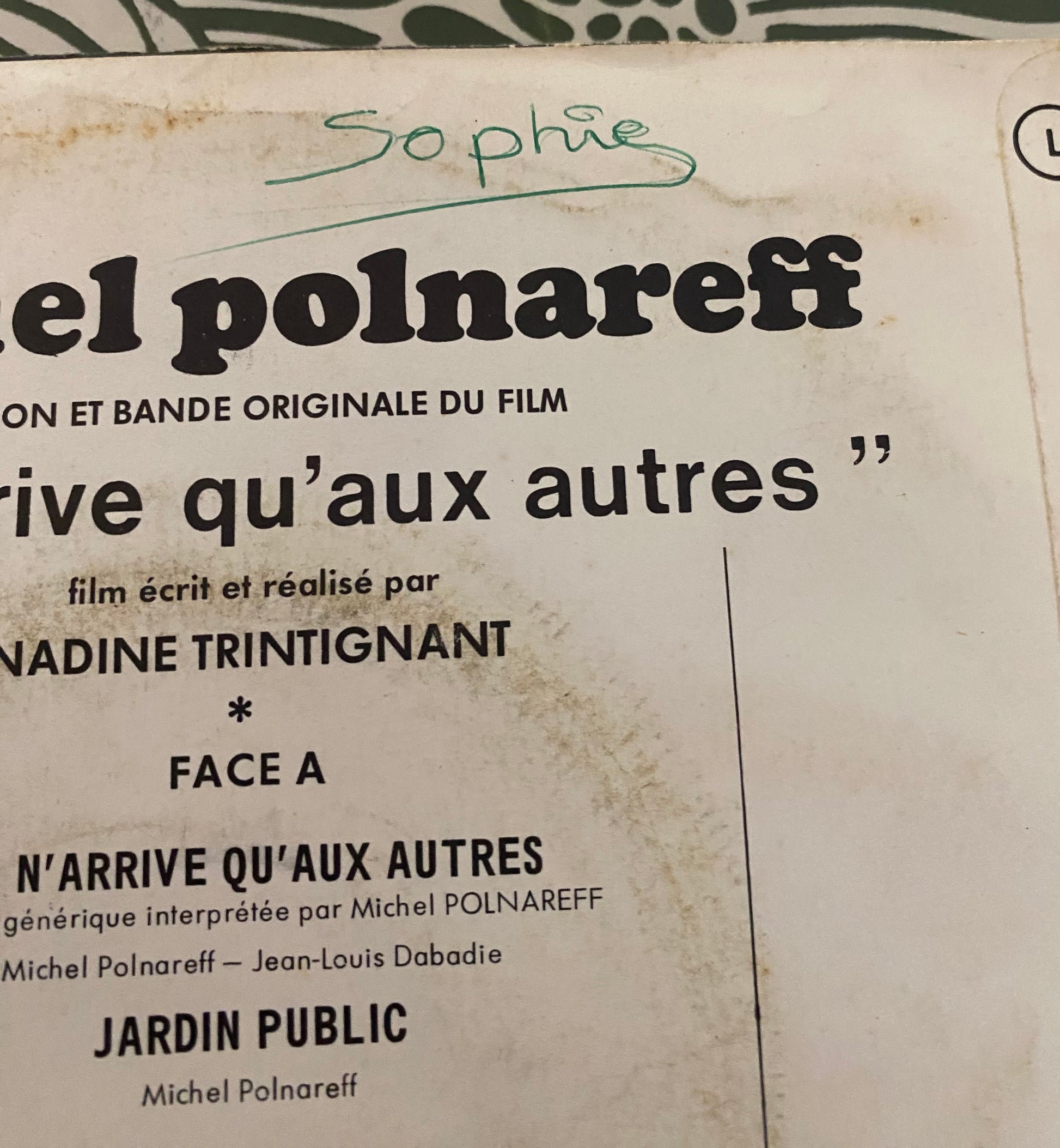 Disque vinyle 45 Tours Polnareff Chanson et bande originale du film ça n’arrive qu’aux autres