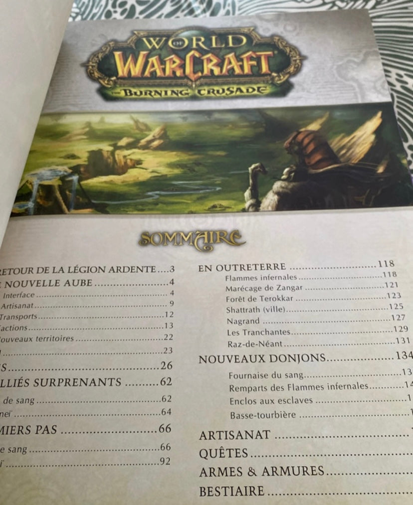 Livre jeu World of Warcraft The Burning Croisade. Notices quêtes d’outreterre
