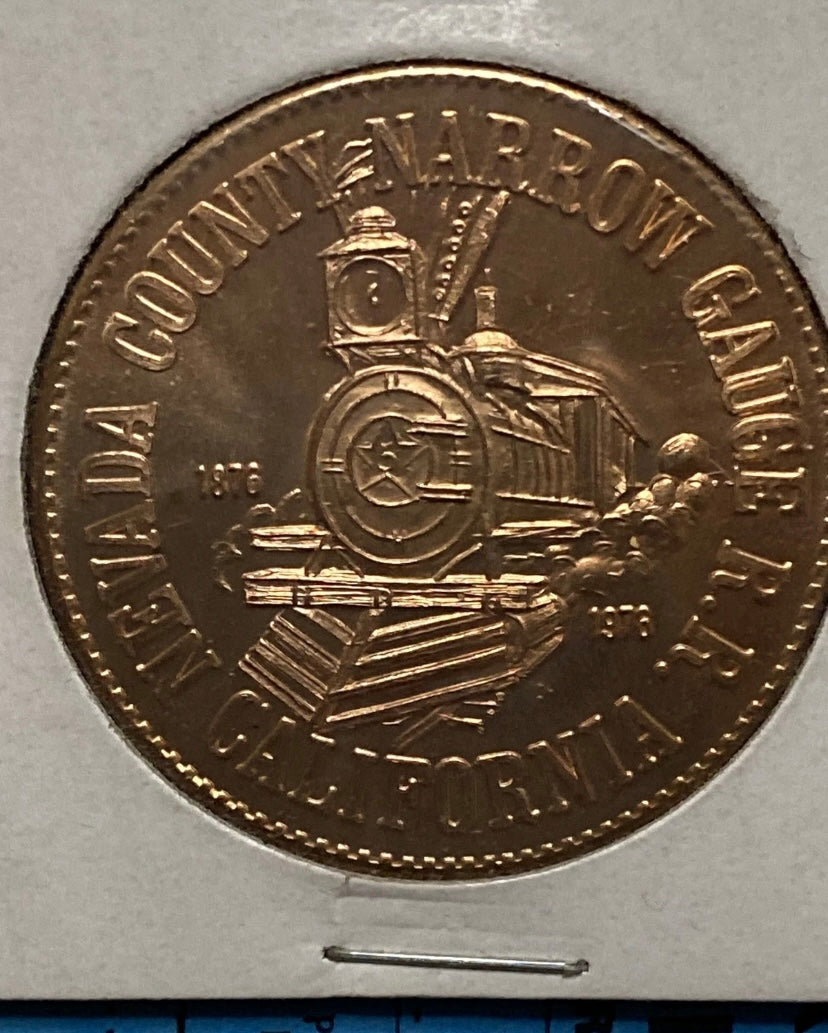 Médaille pièce ancienne Train. États Unis Nevada country Narrow