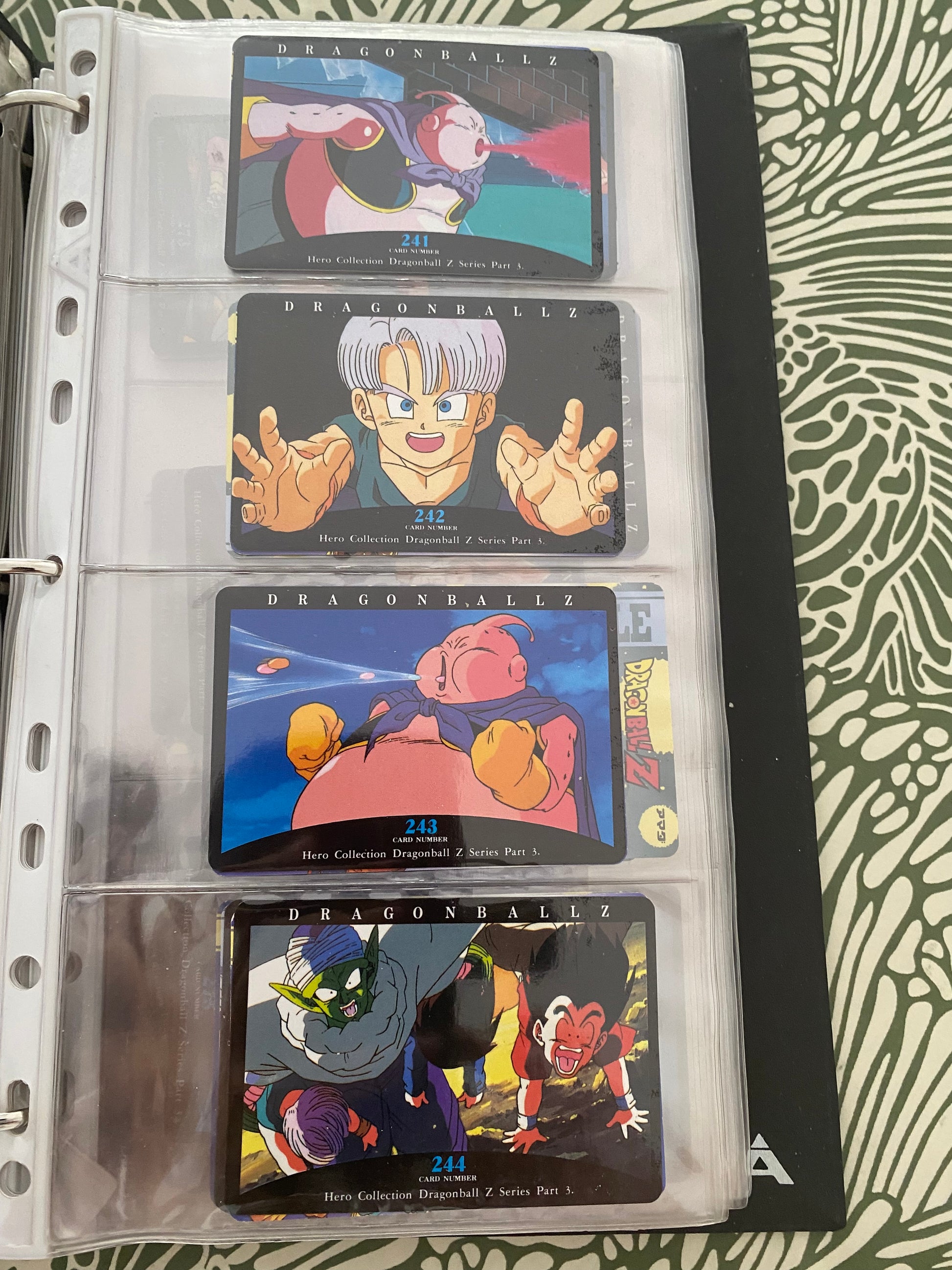 Dragon Ball Z part 3 cartes de collection numéro 241.242.243.244 Lot de 4