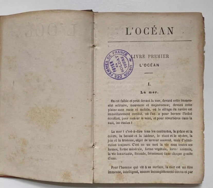 Livre ancien L’Océan par Jules Magny. Livre premier. Foyer du soldat. Tours
