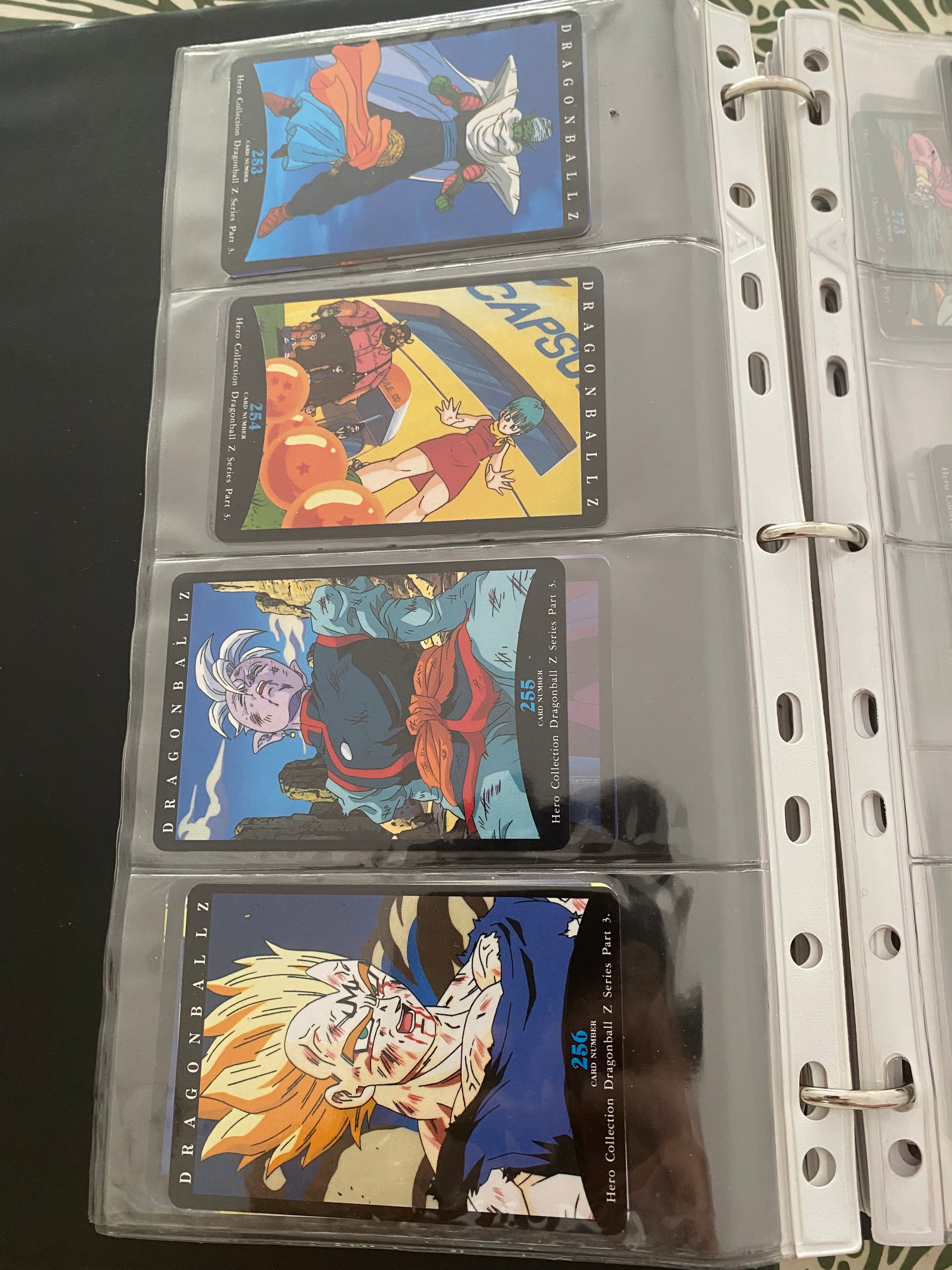 Dragon Ball Z part 3 cartes de collection numéro 253.254.255.256 Lot de 4