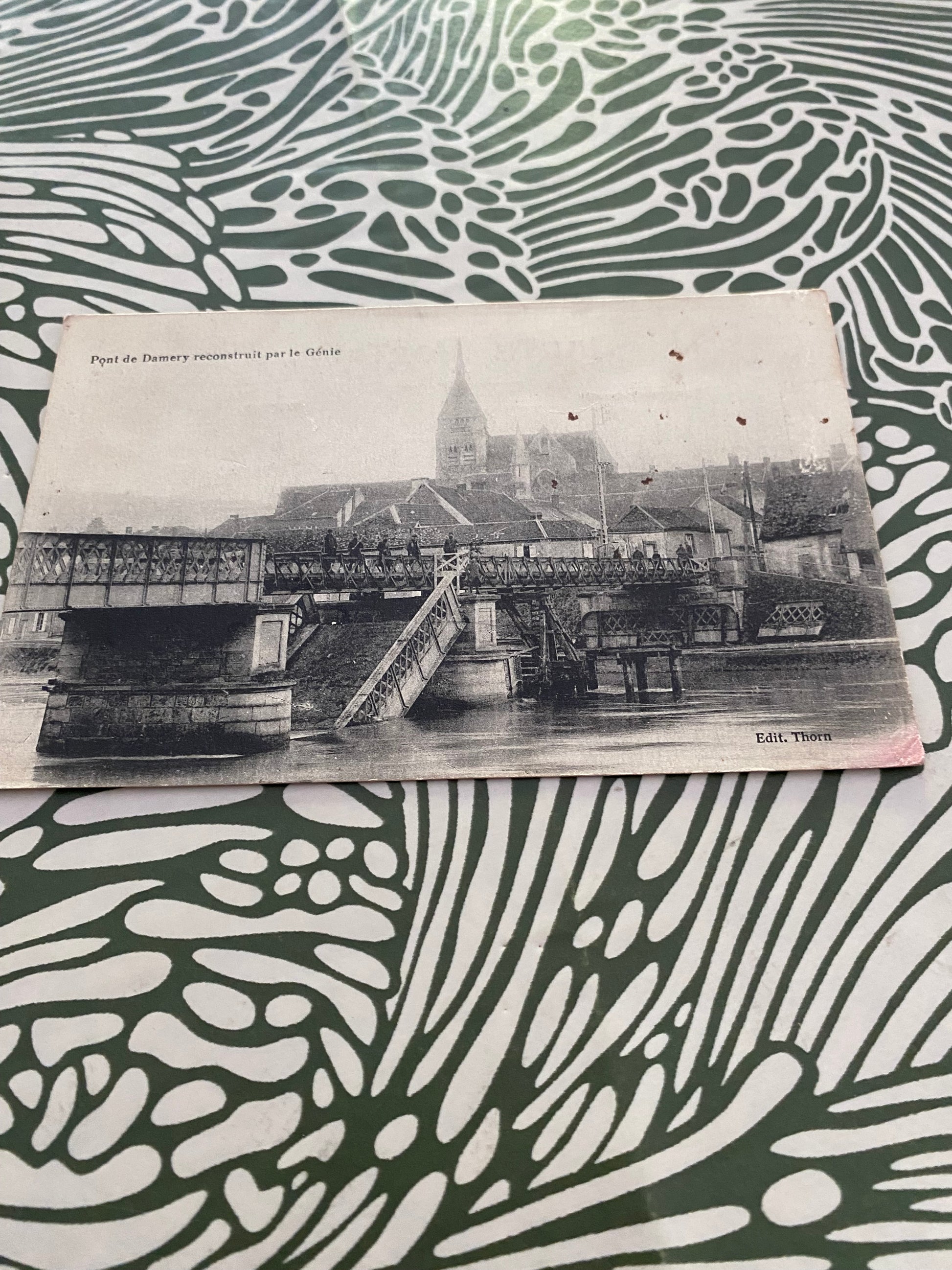 Carte postale ancienne pont de Damery reconstruit par le génie