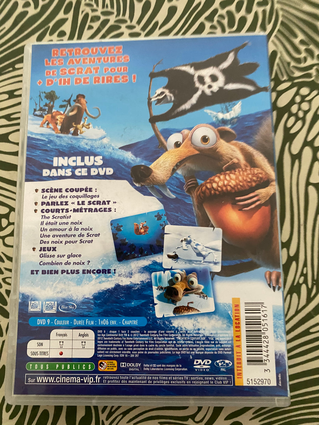 DVD dessin animé L’Age de Glace. Scrat mission noix