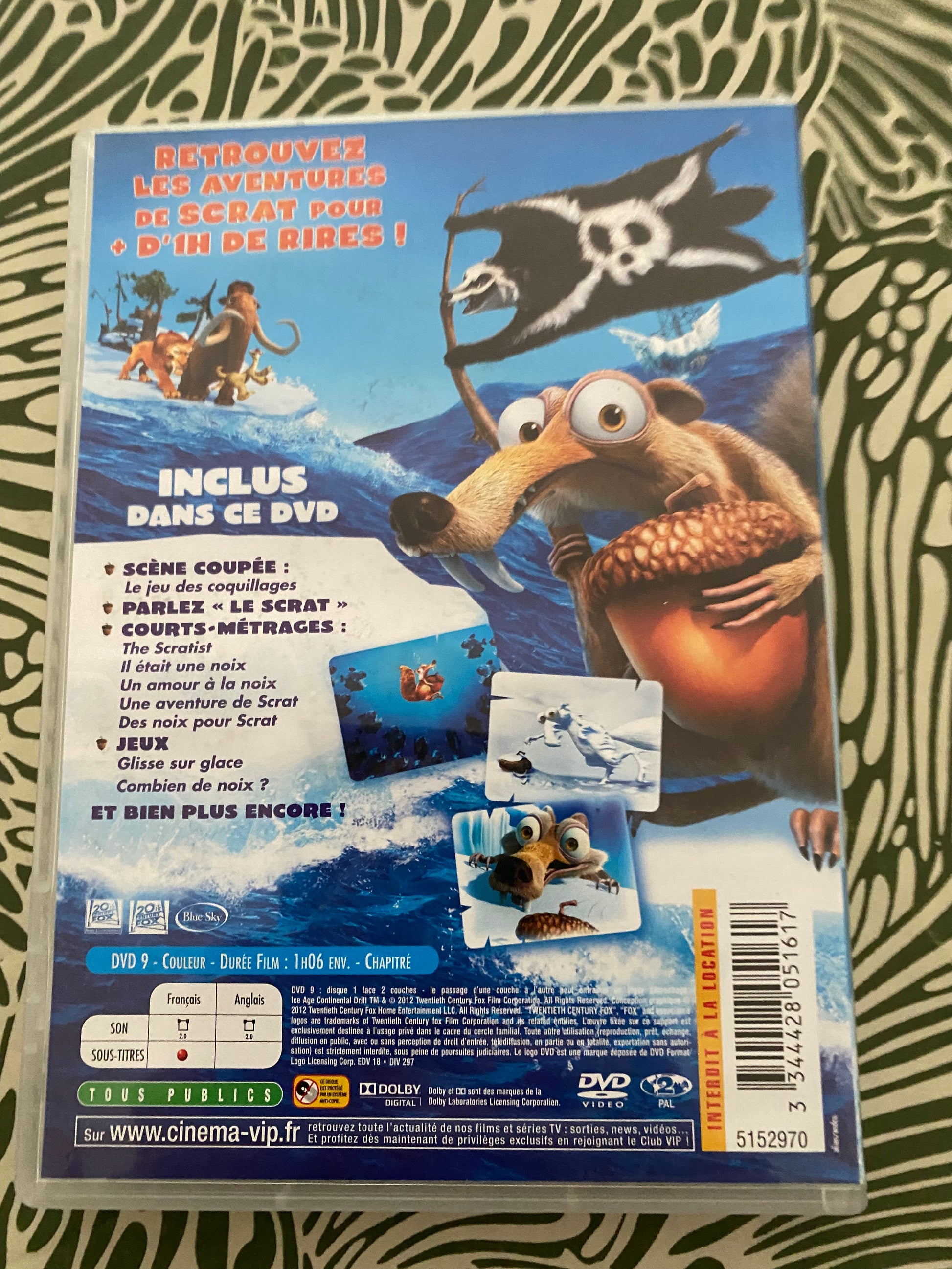 DVD dessin animé L’Age de Glace. Scrat mission noix