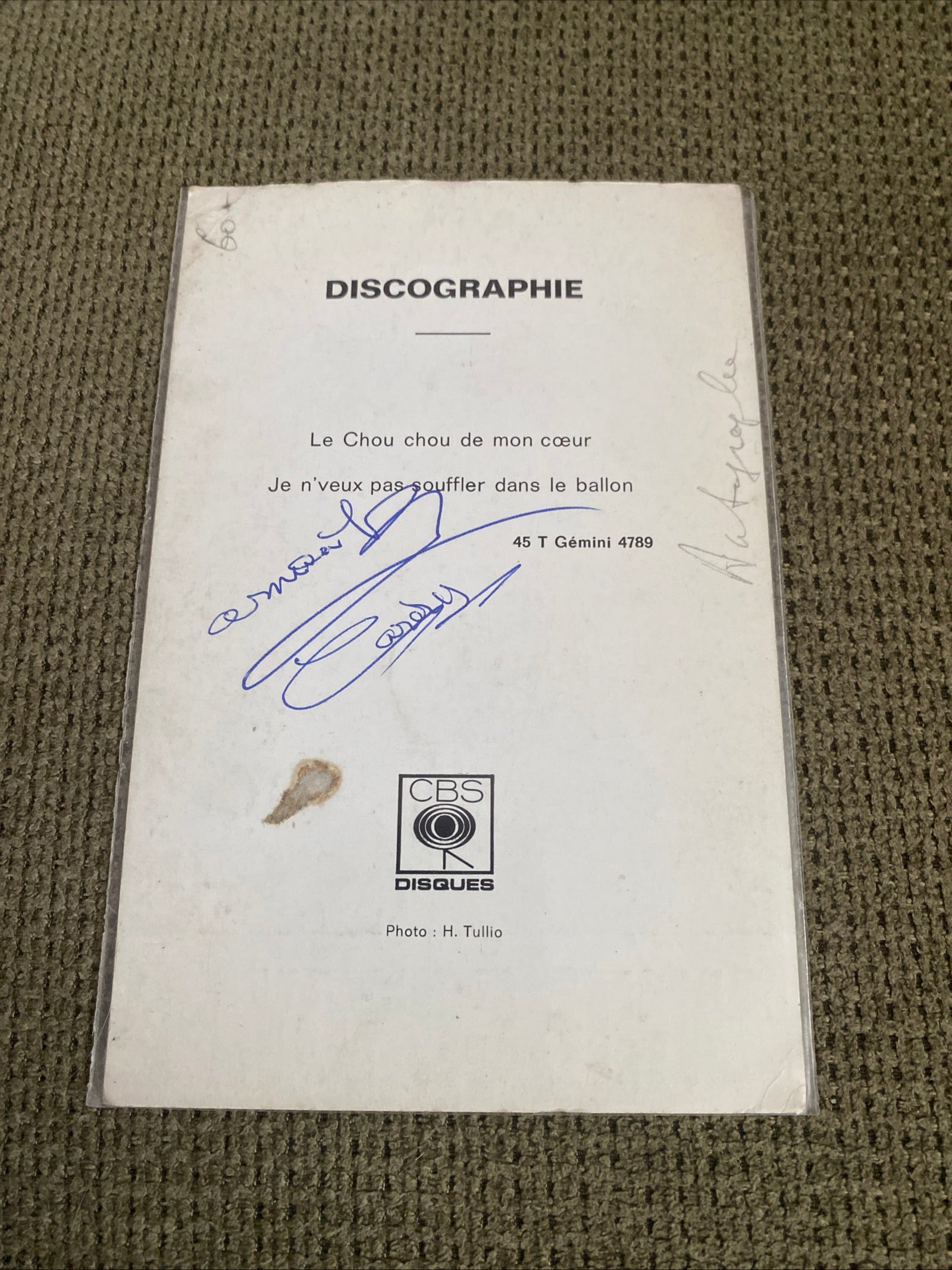 Carte postale carte promo Annie Cordy dédicacée