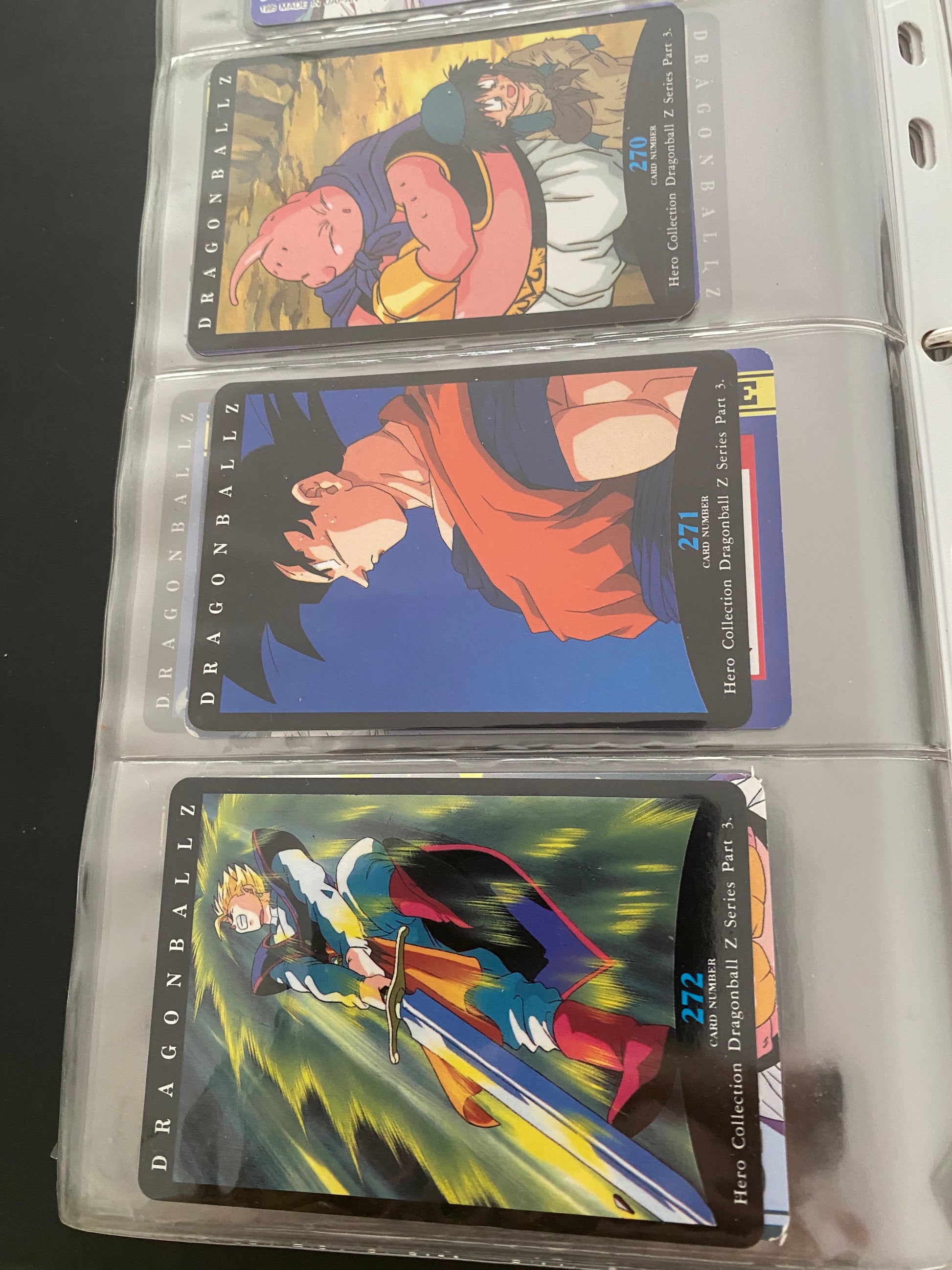 Dragon Ball Z part 3 cartes de collection numéro 270.271.272 Lot de 3