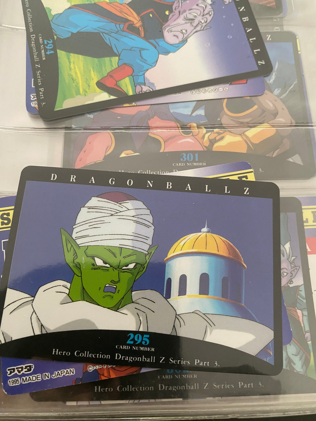 Dragon Ball Z part 3 cartes de collection numéro 293.294.295 Lot de 3