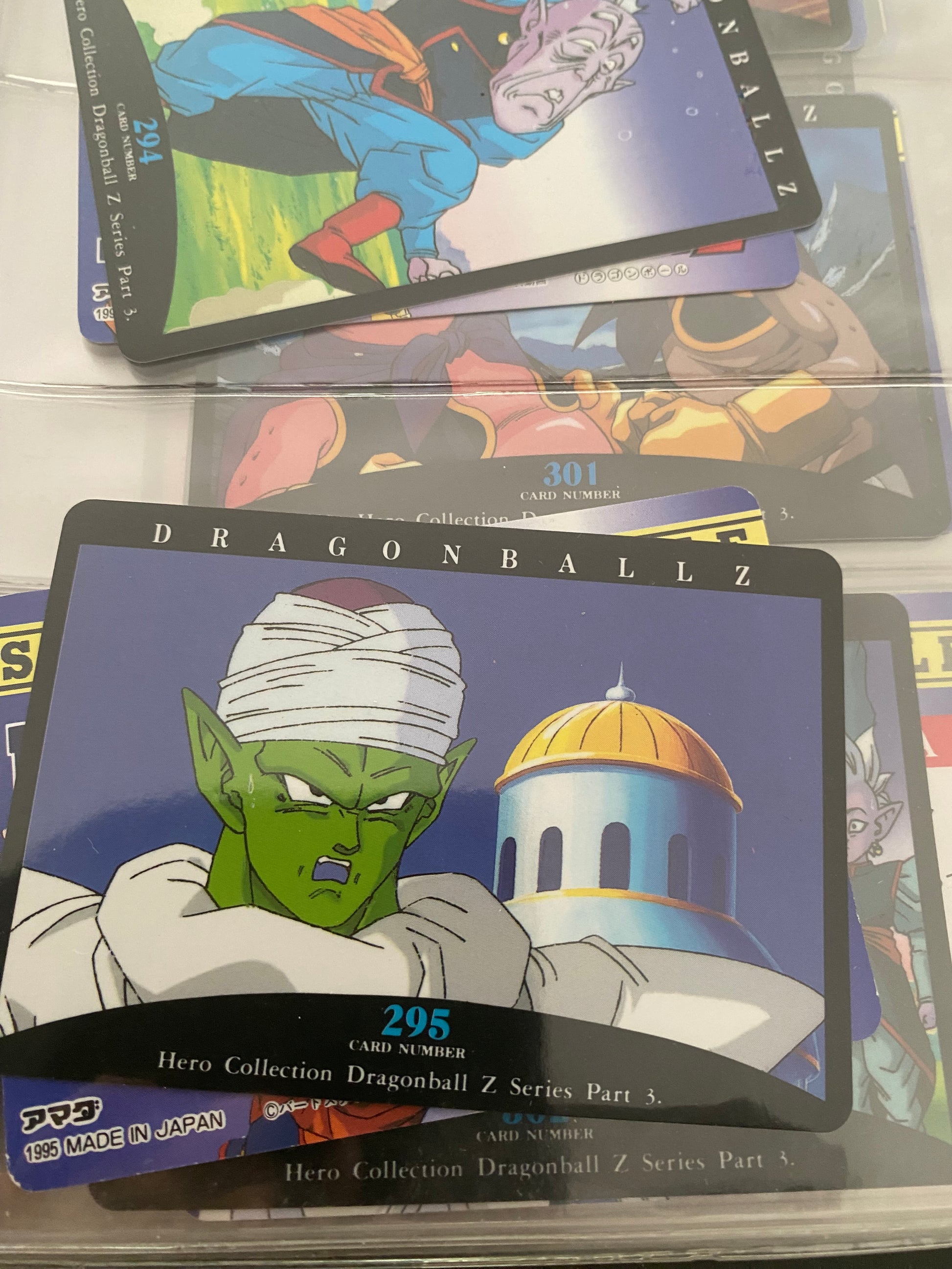 Dragon Ball Z part 3 cartes de collection numéro 293.294.295 Lot de 3
