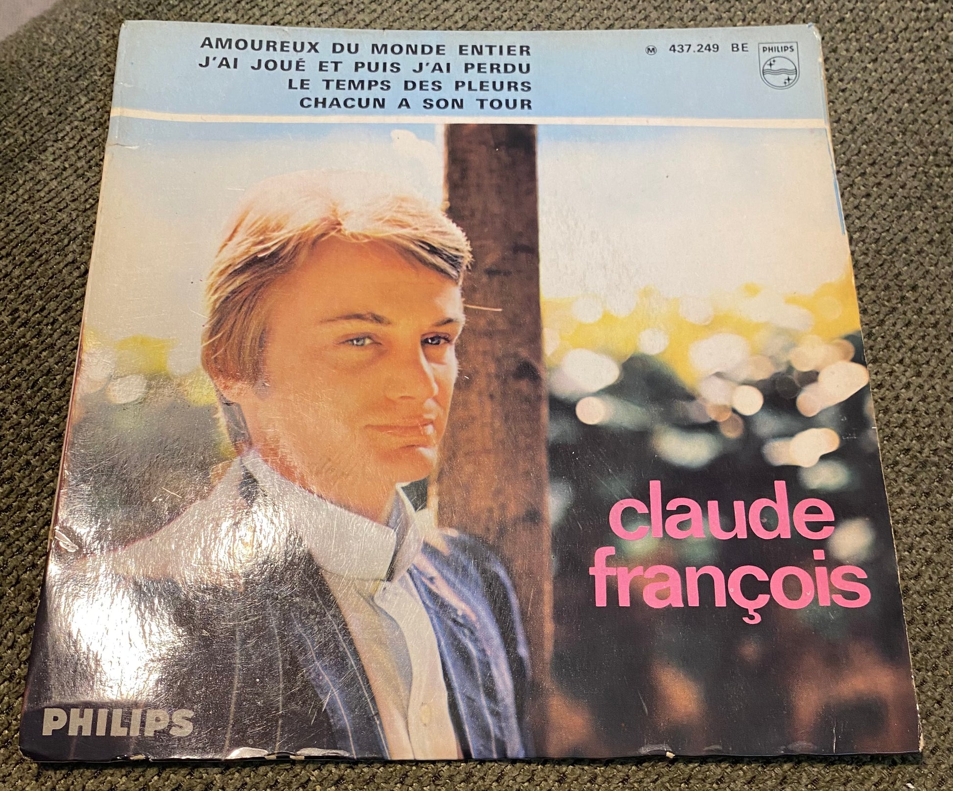 Disque vinyle 45 Tours Claude François Amoureux du monde entier