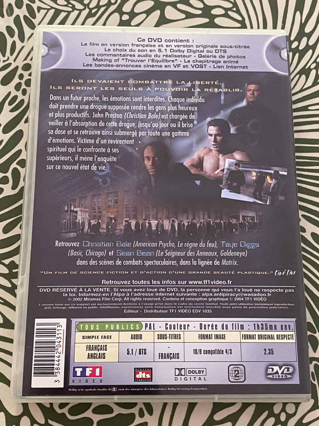 DVD film.  Equilibrium