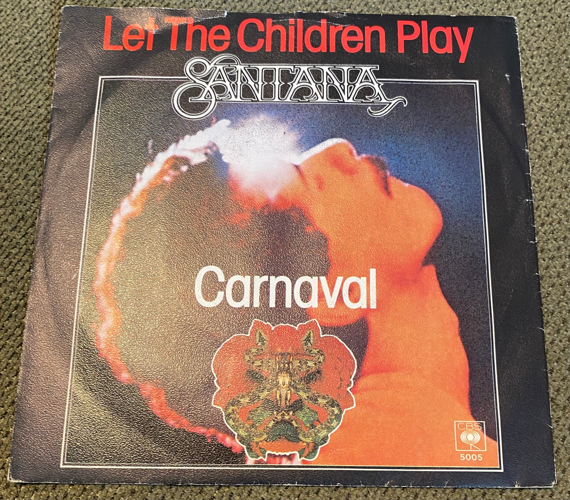 Disque vinyle 45 tours Santana. Let the Children play