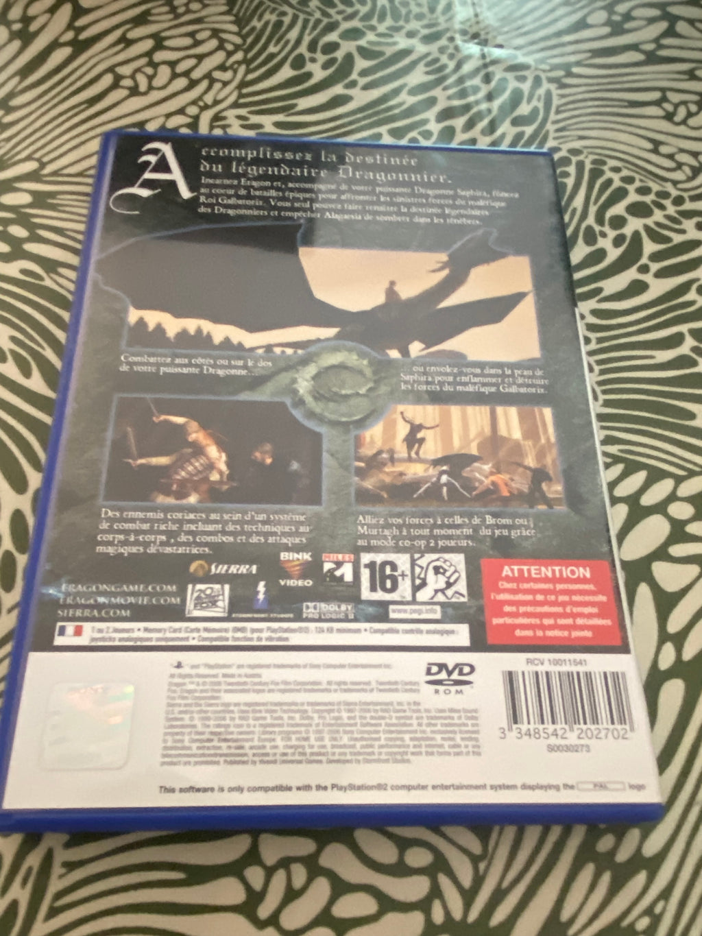 Jeu PS2 Eragon.