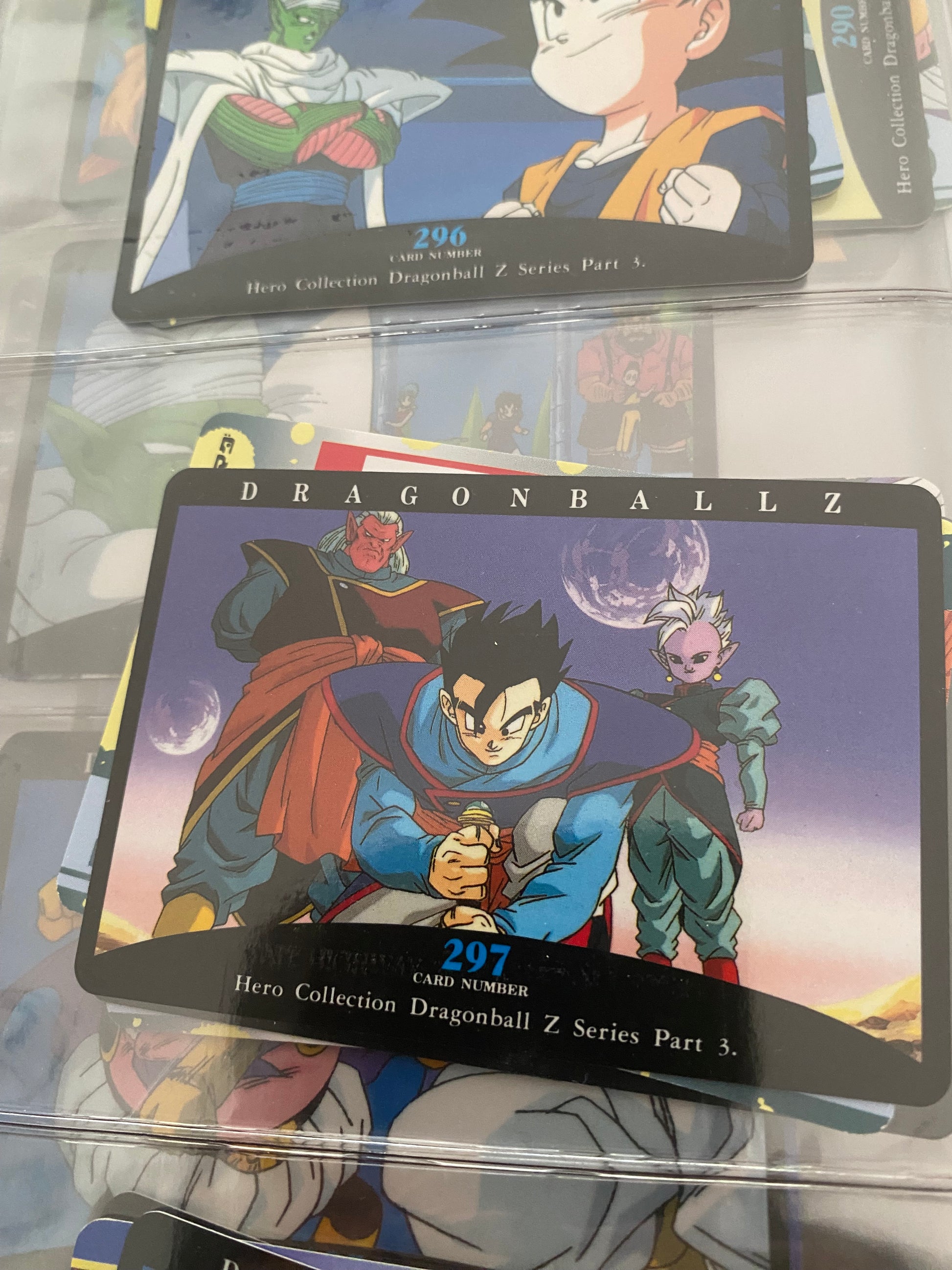 Dragon Ball Z part 3. Cartes de collection numéro 296.297.298 Lot de 3