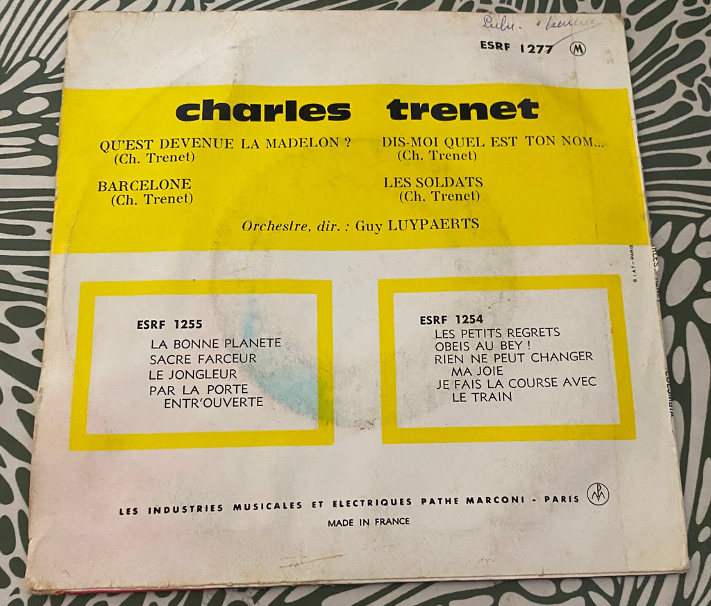 Disque vinyle 45 Tours Charles Trenet. Qu’est devenue la Madilon
