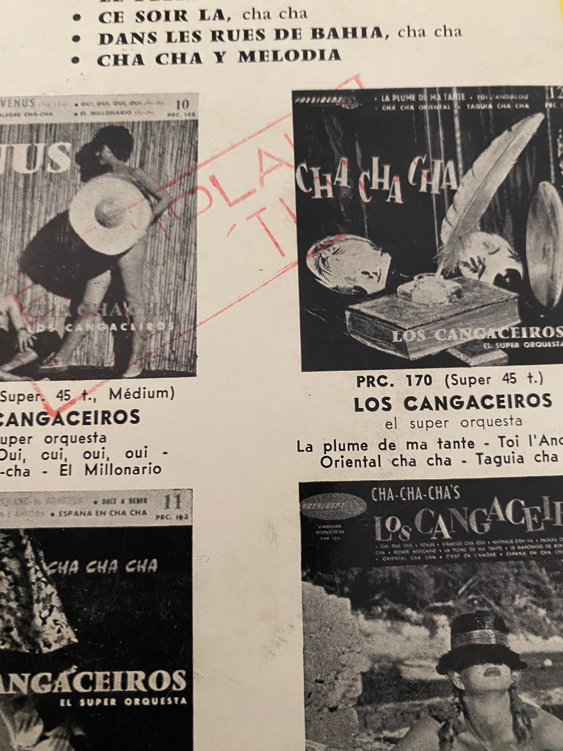 Disque vinyle 45 Tours Los Cangaceiros. Le petit colporteur