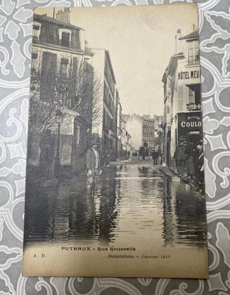Cartes postales anciennes Puteaux inondations Janvier 1910 Lot de 6