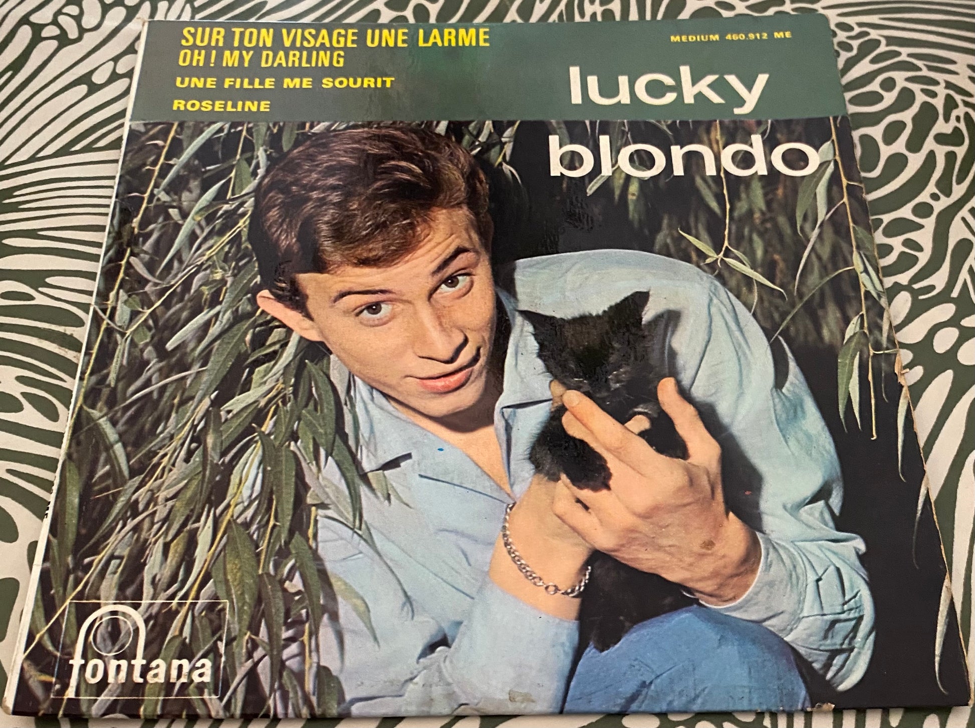 Disque vinyle 45 Tours Lucky Blondo. Sur ton visage une larme