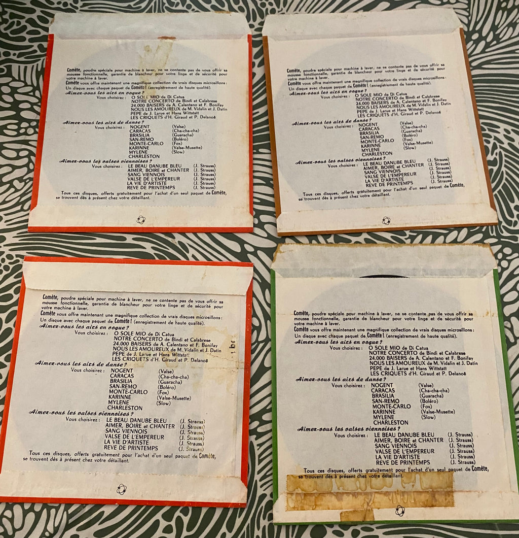 Disque vinyle souple publicitaire offert par Comète Lot de 4