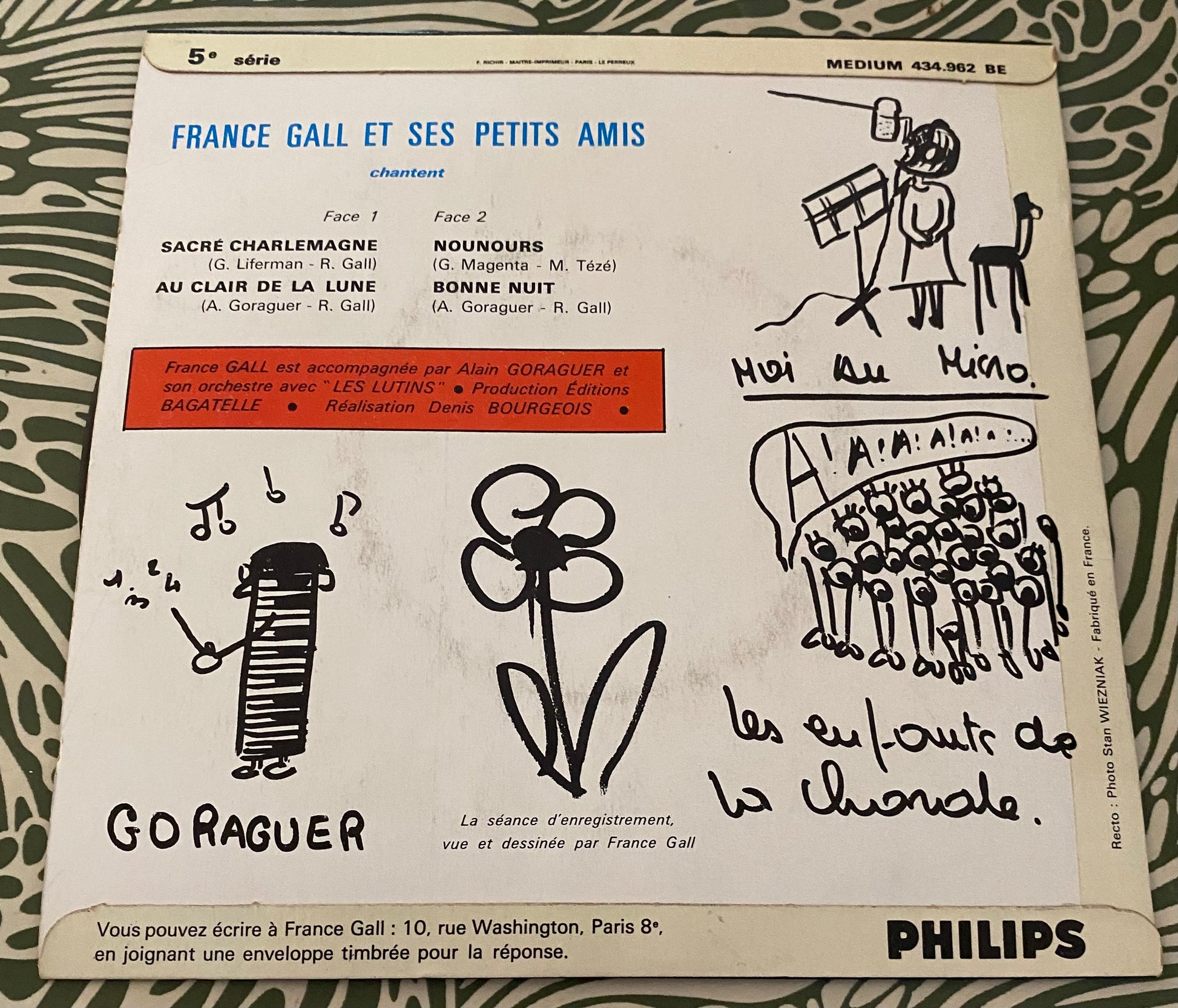 Disque vinyle 45 Tours France Gall et ses petits amis. Sacré Charlemagne