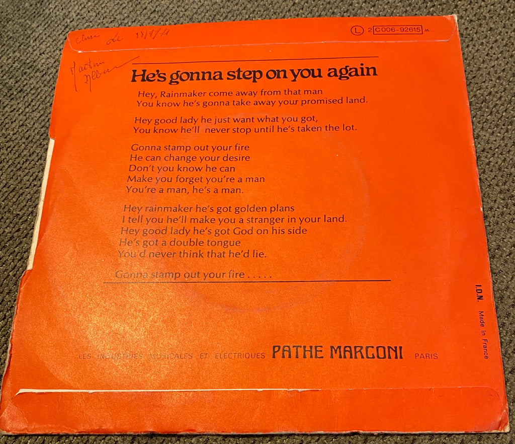 Disque vinyle 45 tours John Kongos. He ´s gonna step on your again