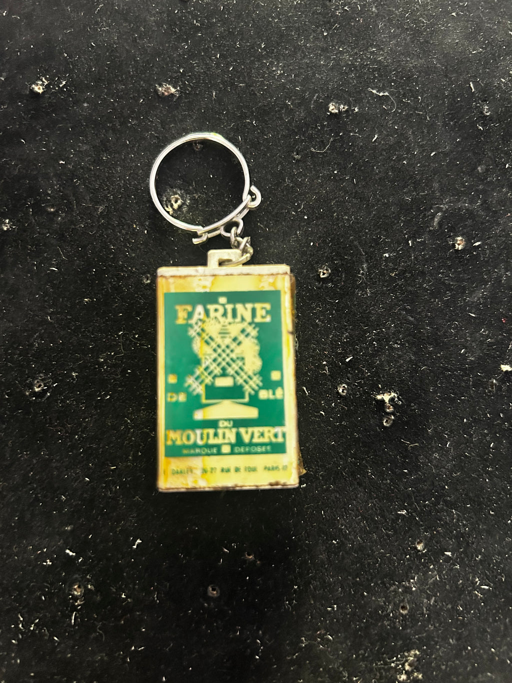 Porte clefs ancien Farine du moulin vert