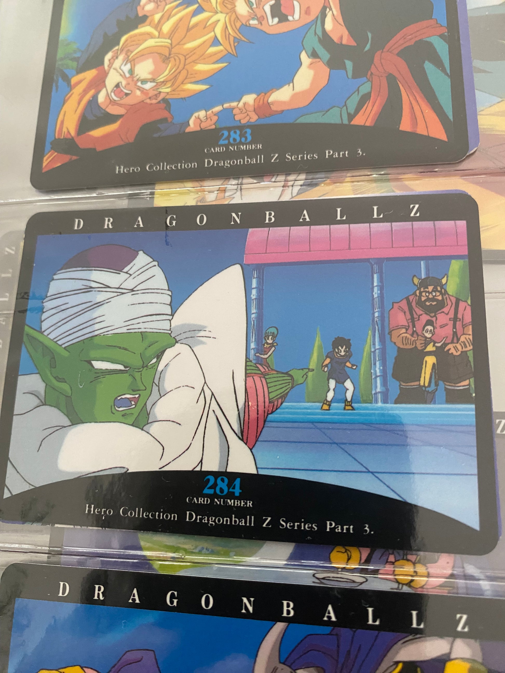 Dragon Ball Z part 3 cartes de collection numéro 283.284.285.286 Lot de 4