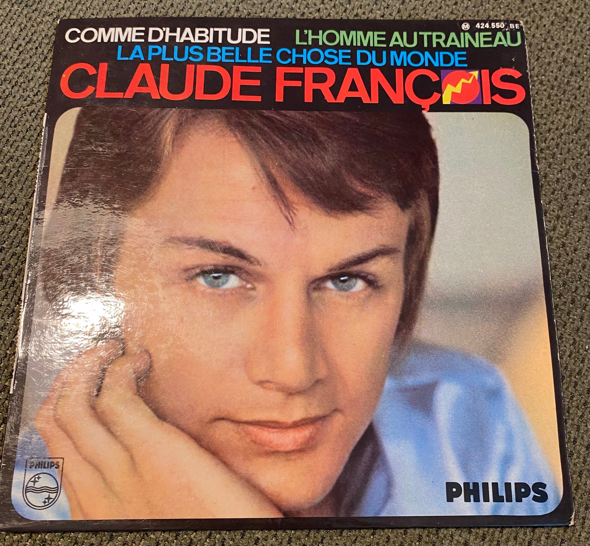 Disque vinyle 45 tours Claude François. Comme D’Habitude