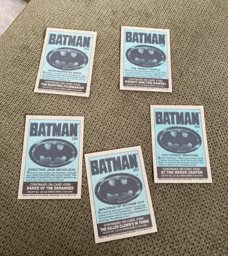 Images cartes anciennes Batman Lot de 5. En anglais