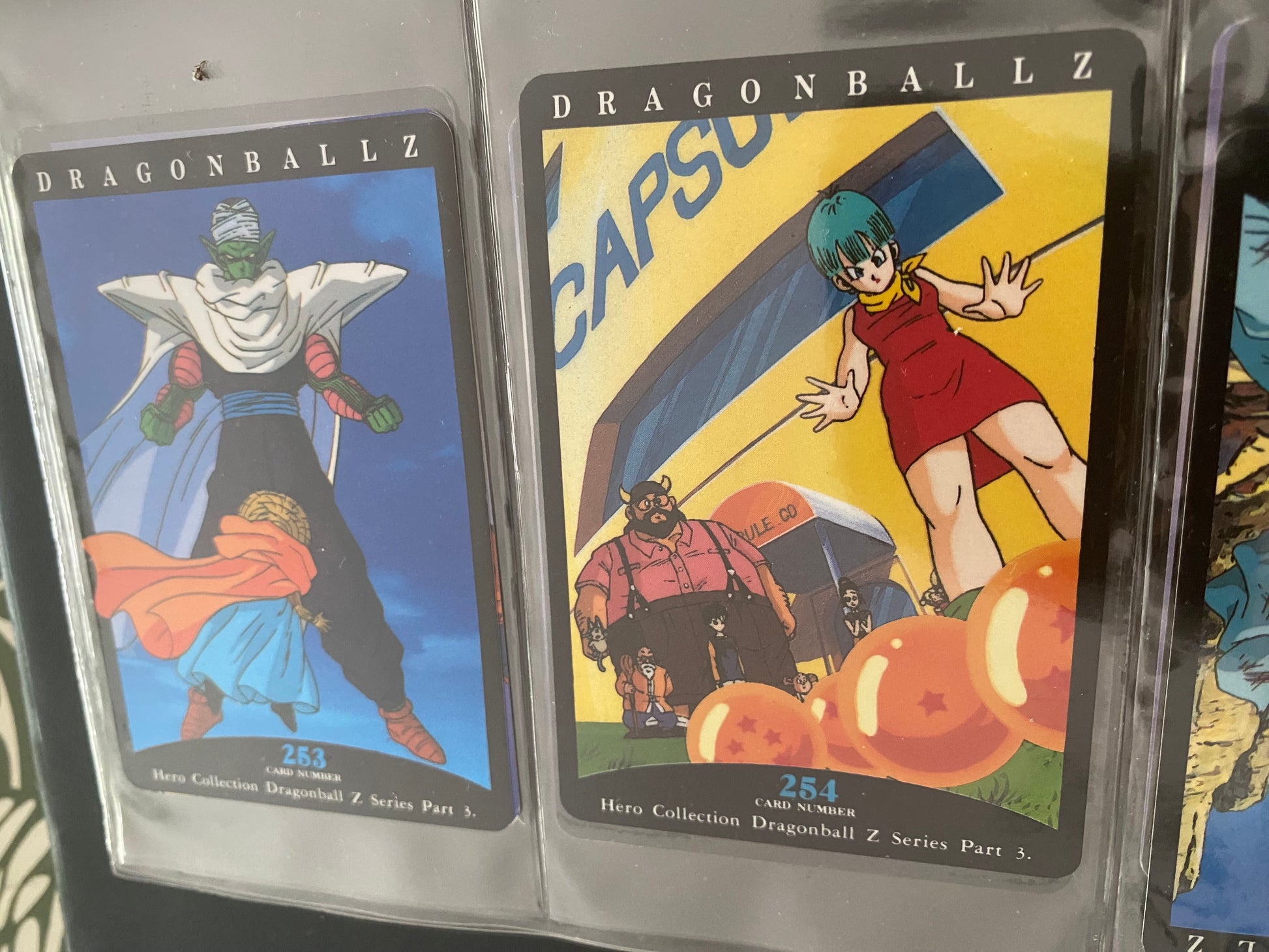 Dragon Ball Z part 3 cartes de collection numéro 253.254.255.256 Lot de 4