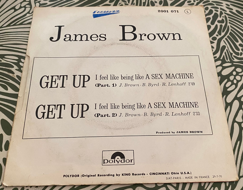 Disque vinyle 45 Tours James Brown. A Sex machine