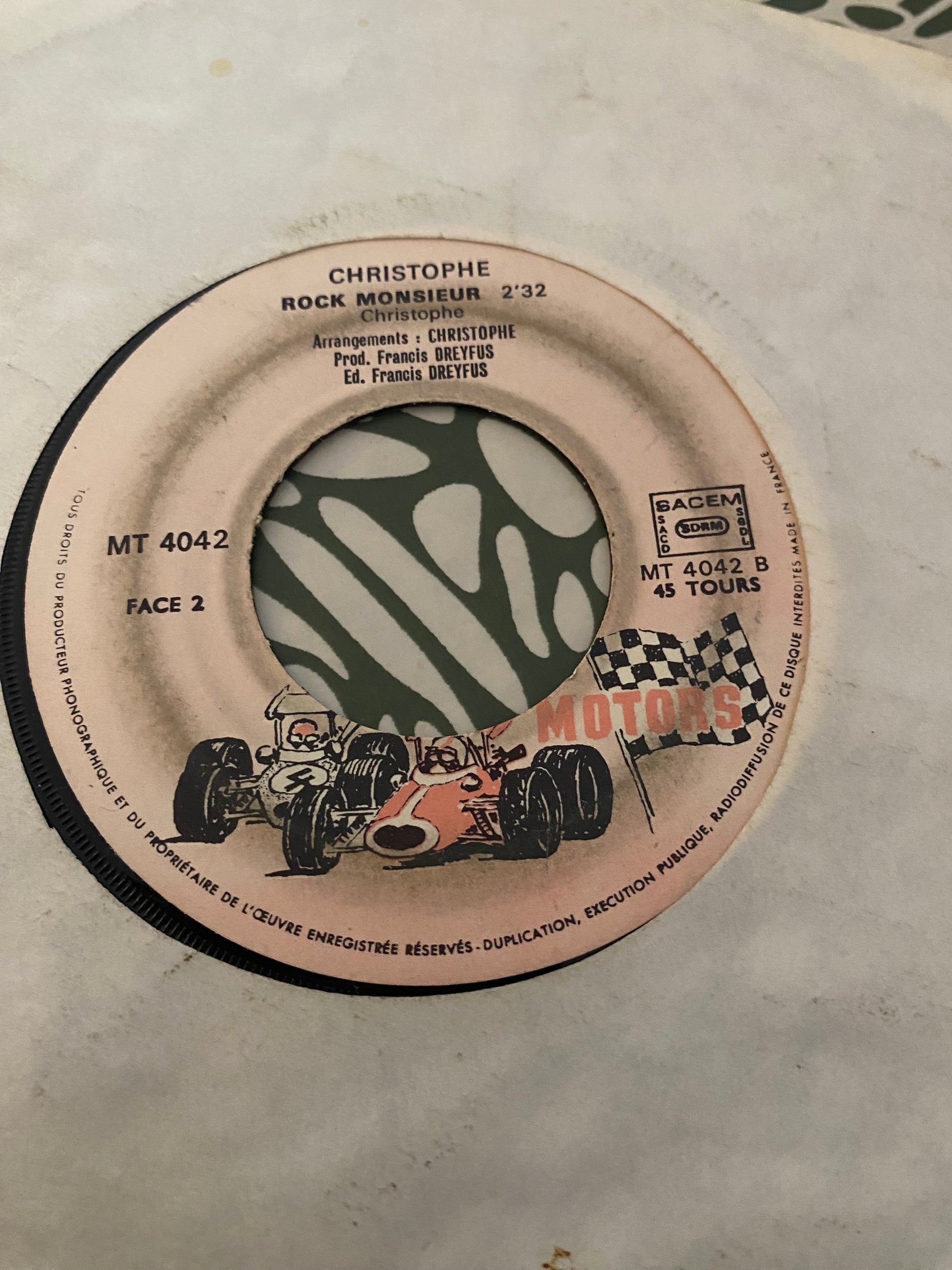 Disque vinyle 45 tours Christophe. Belle