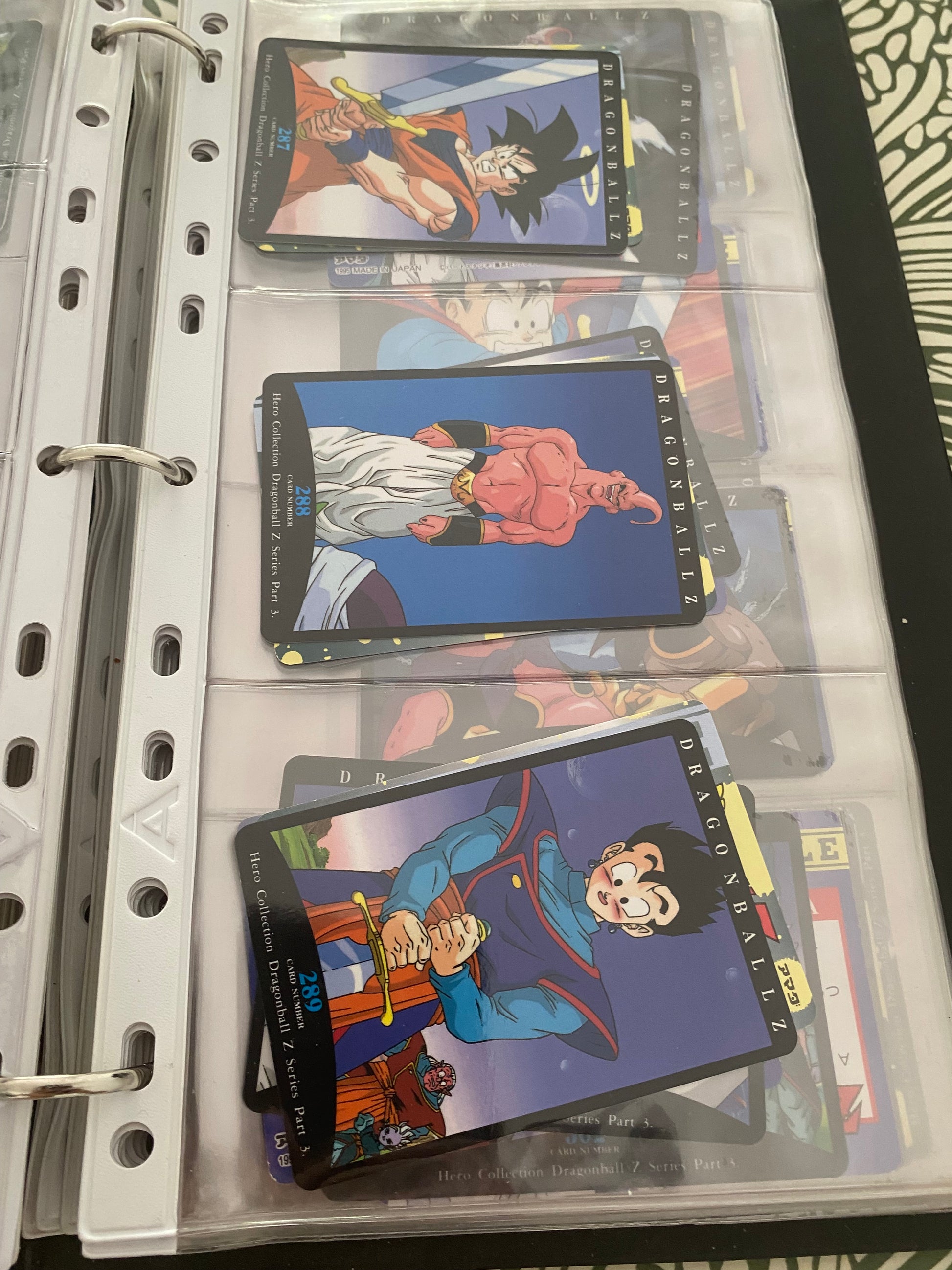 Dragon Ball Z part 3 cartes de collection numéro 287.288.289 Lot de 3