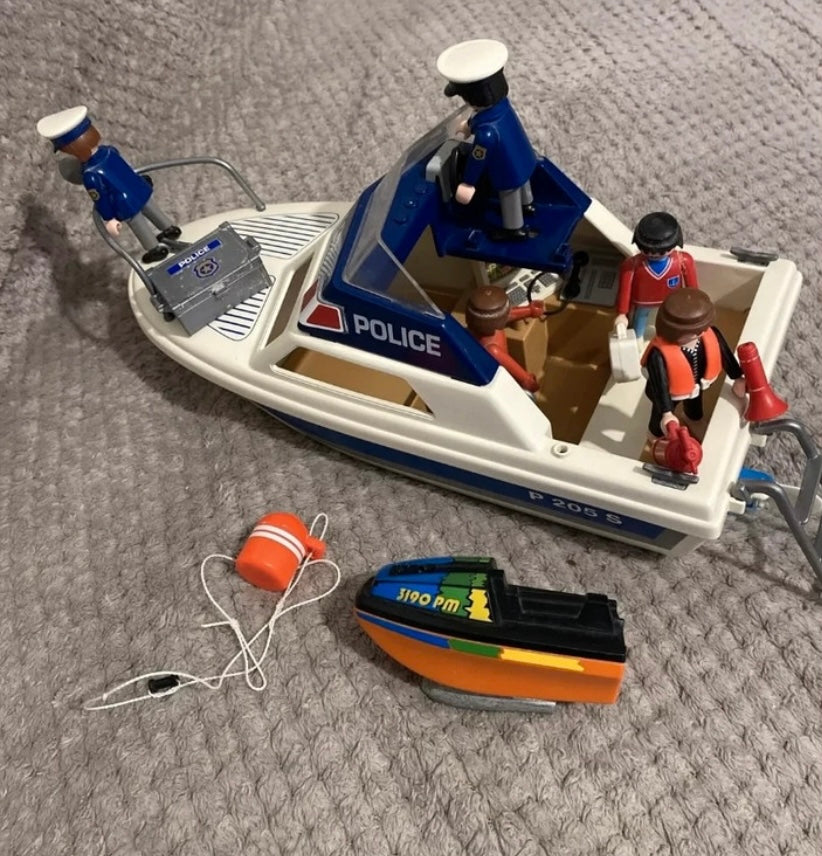 Playmobil bateau Police ancien P205S plus jet ski 3190 PM