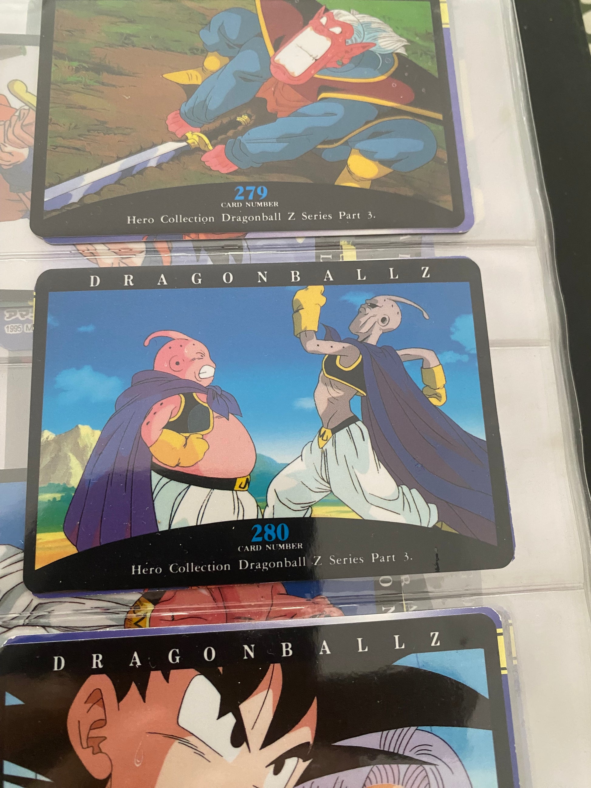 Dragon Ball Z part 3 cartes de collection numéro 279.280.281.282 Lot de 4