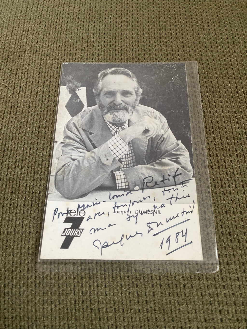 Carte postale carte promo dédicacée Jacques Dumesnil
