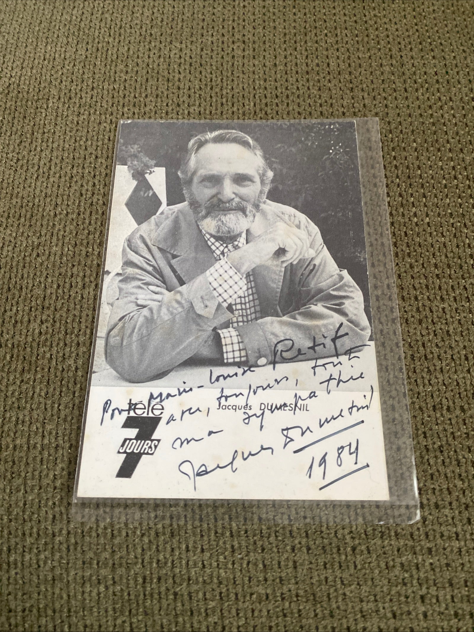 Carte postale carte promo dédicacée Jacques Dumesnil
