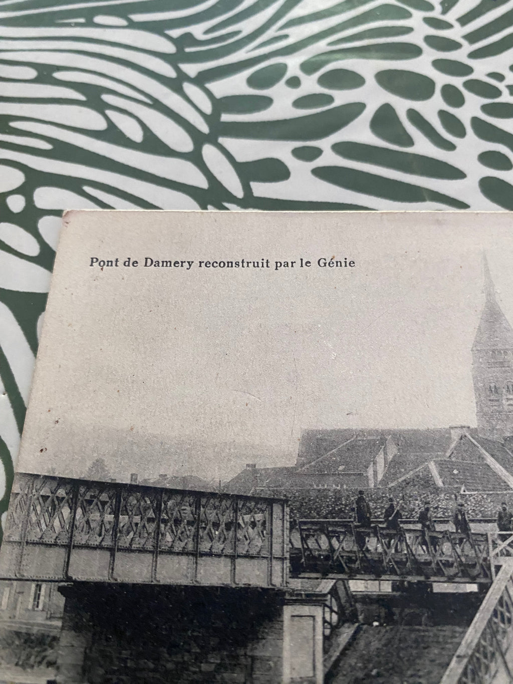 Carte postale ancienne pont de Damery reconstruit par le génie