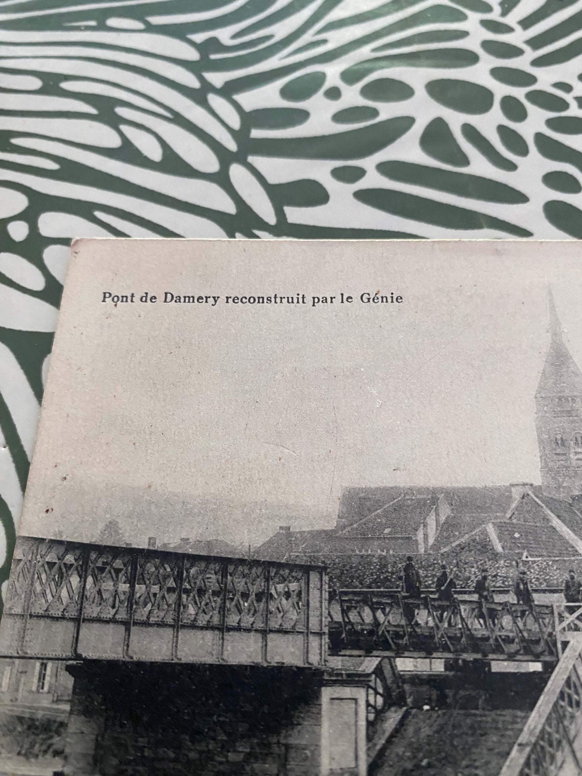 Carte postale ancienne pont de Damery reconstruit par le génie
