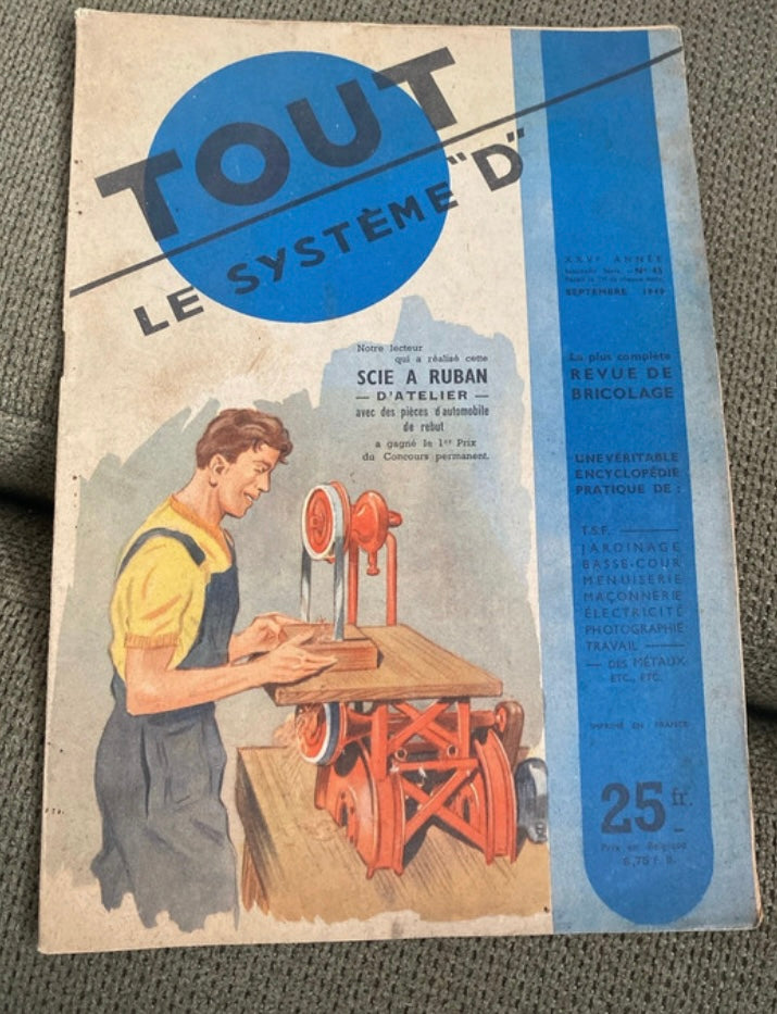 Magazine ancien Système D revue de bricolage. Scie à ruban